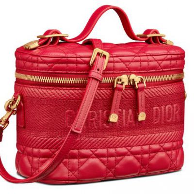 Poppy Red Cannage Lambskin Small DiorTravel Vanity Case COURTESY OF DIOR