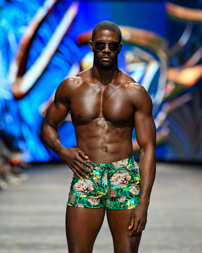MIAMI BEACH, FLORIDA - JULY 06: A model walks the runway wearing Marqueza during Miami Swim Week Powered by Art Hearts