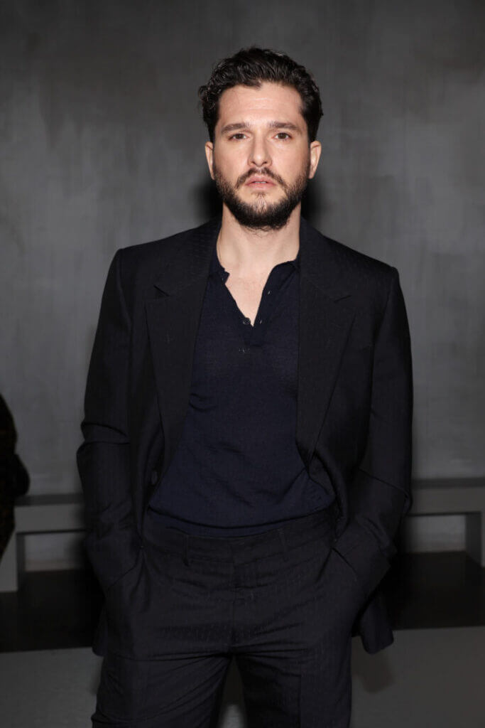 MILAN, ITALY - JANUARY 13: Kit Harington is seen front row during Fendi Fall/Winter 2024/2025 fashion show as part of the