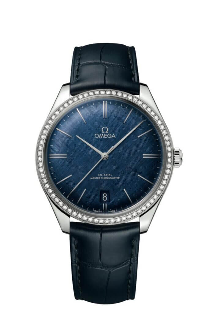 Omega De Ville Tresor watch with a blue dial