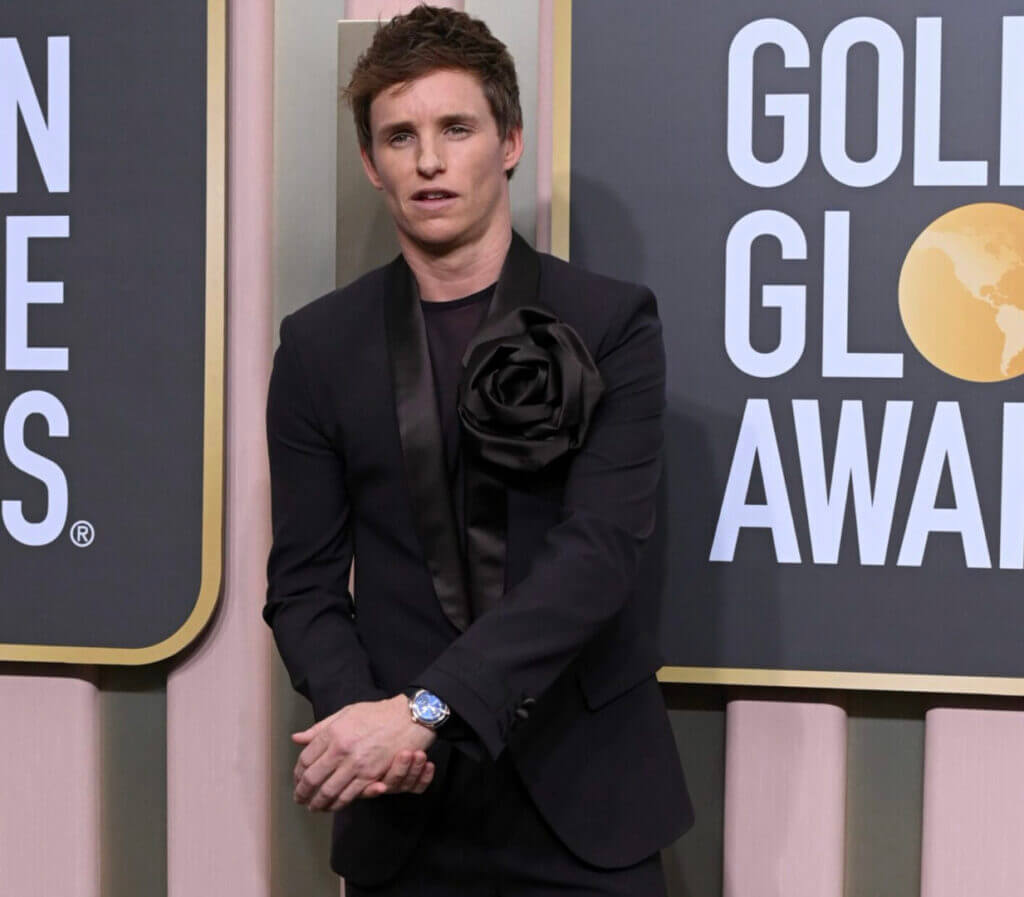 Actor in a black suit at the Golden Globes