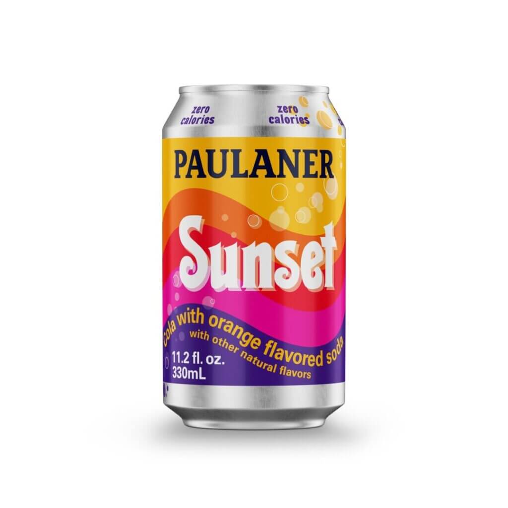 Can of Paulaner Sunset beer