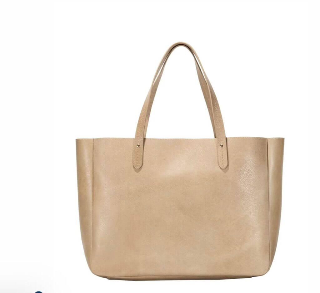 Tan leather tote bag