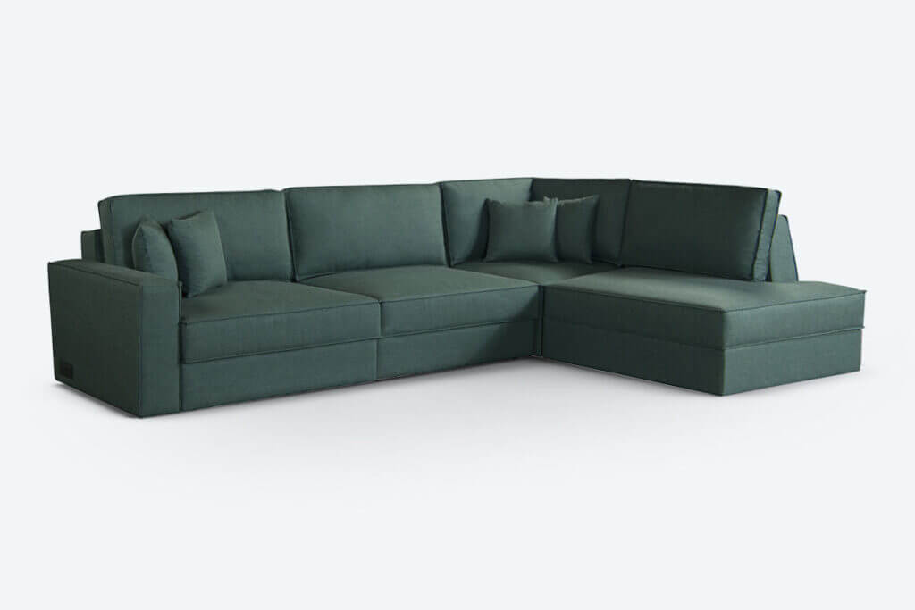 Dark green sectional sofa