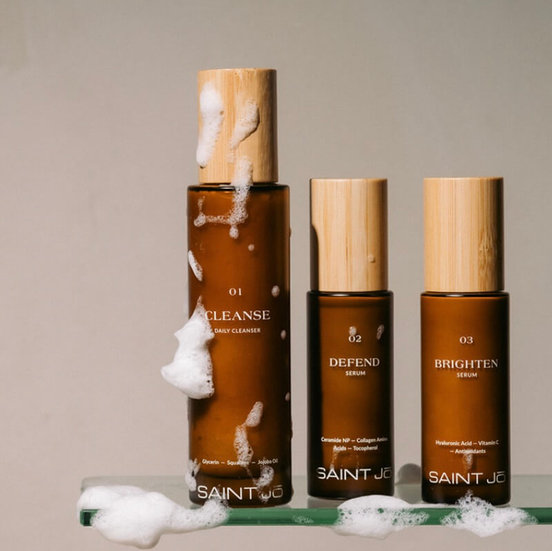 Amber skincare bottles