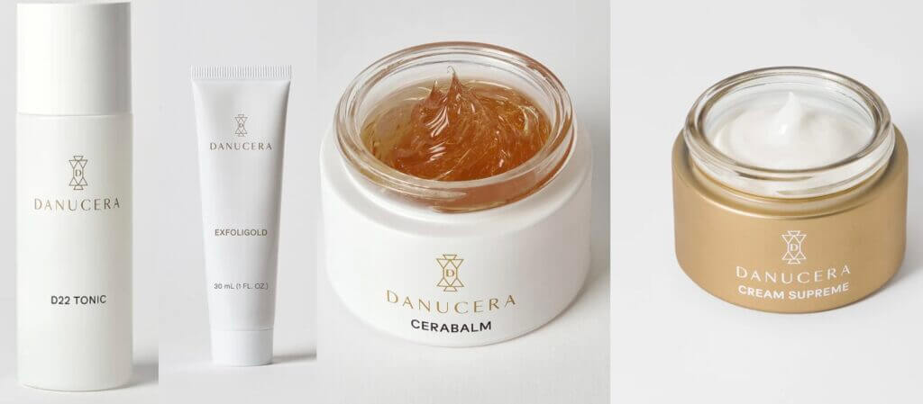 Skincare tube and jars row