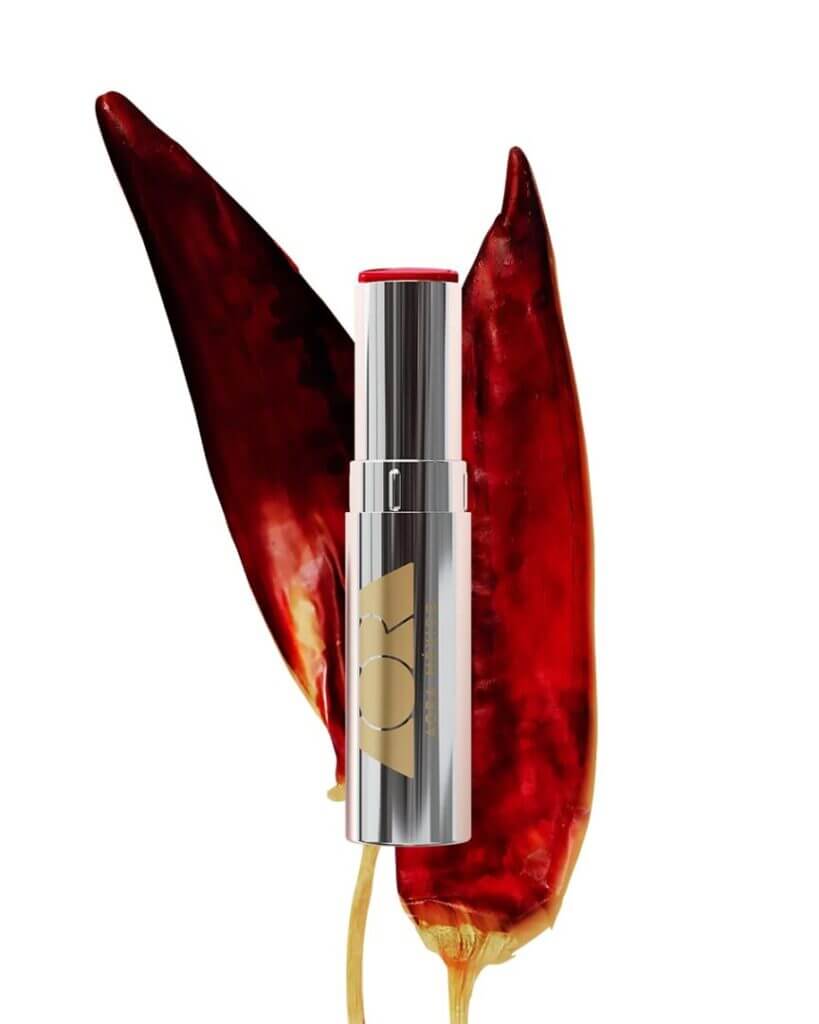 Lipstick on a red petal