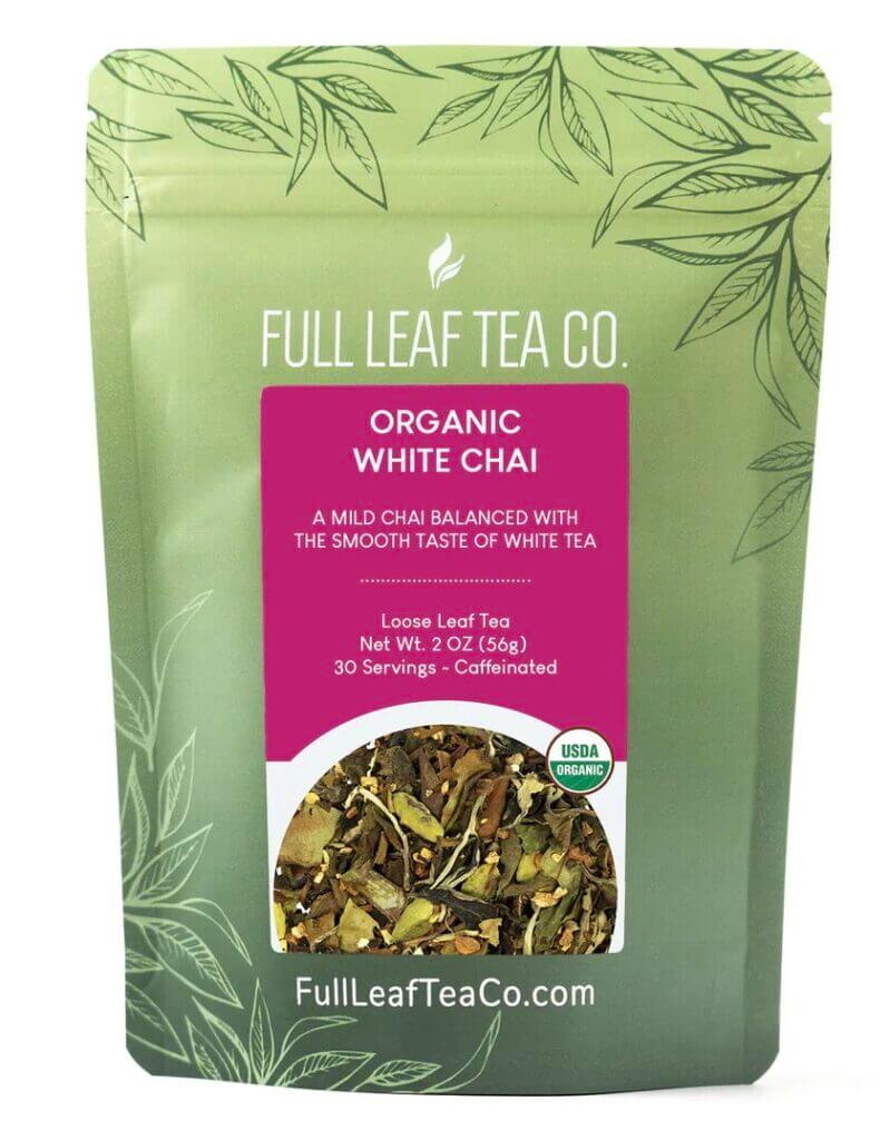 Pouch of organic white chai tea