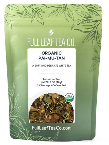 Pouch of organic loose leaf tea