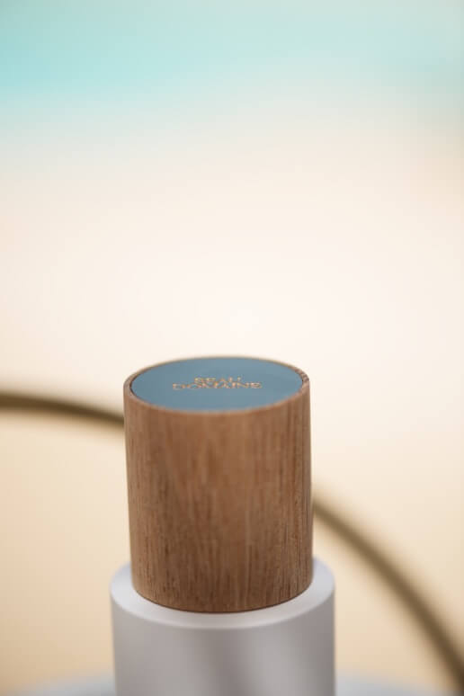 Bottle with a wooden cap