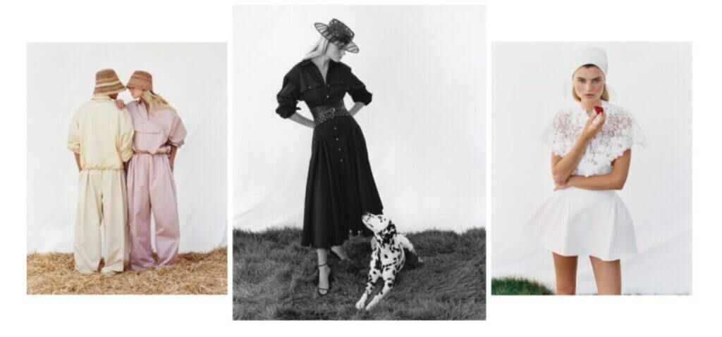 Collage of women in neutral outfits