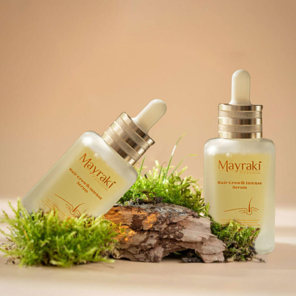 Serum bottles on moss, alternate shot