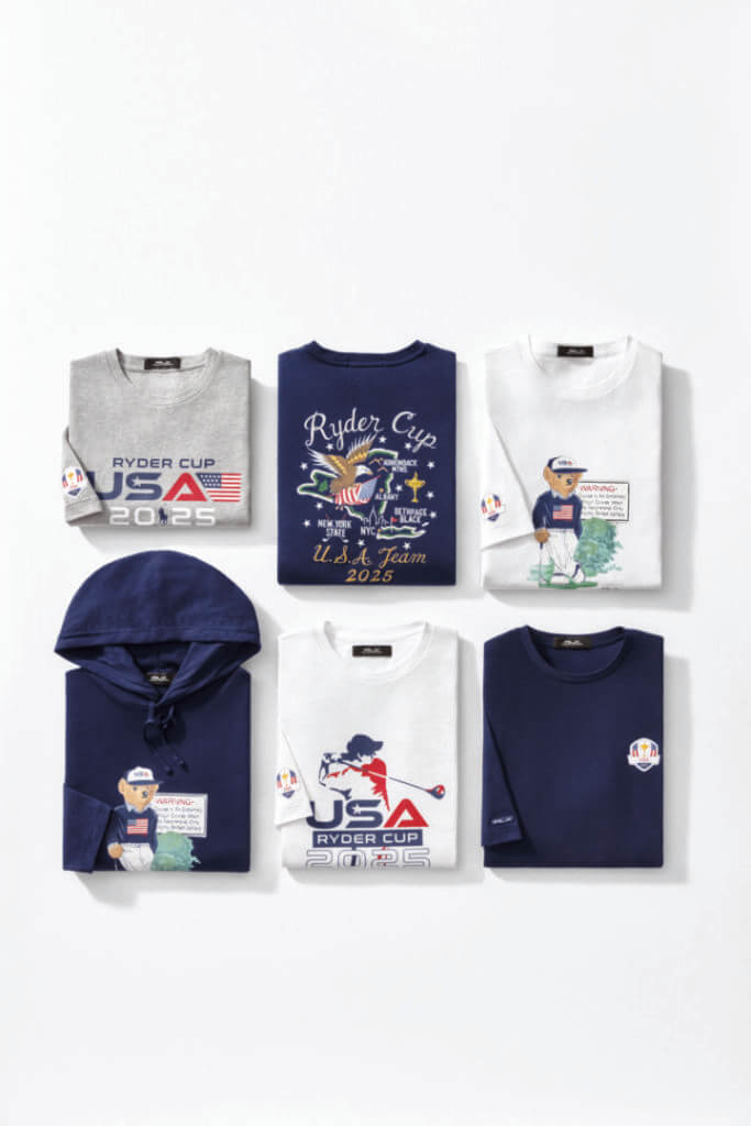 Polo Bear sweaters and shirts laid out